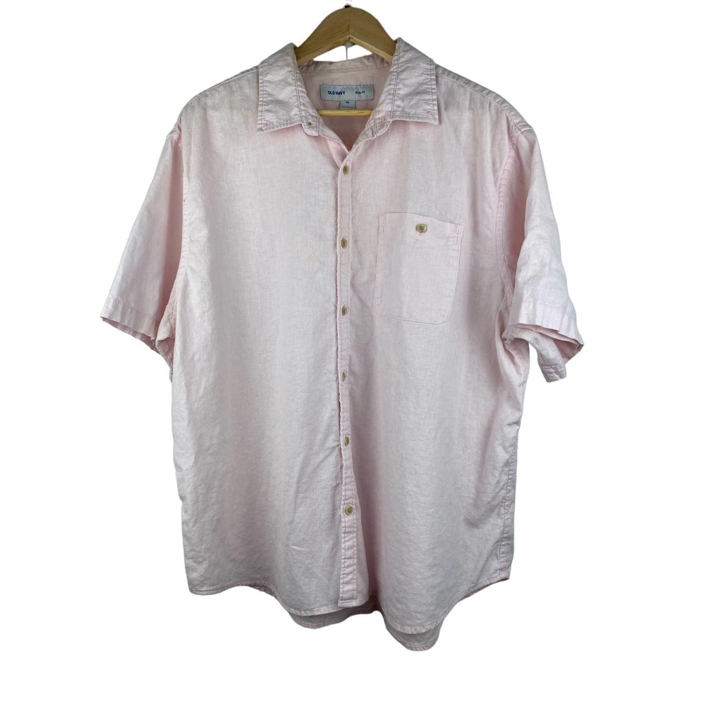 LINEN Slim Fit Blush Pink Button Up Shirt